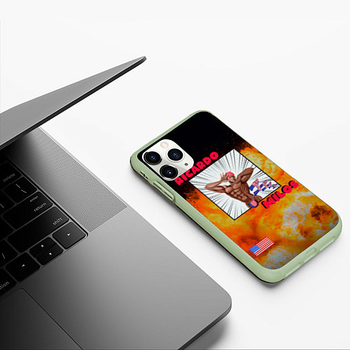 Чехол iPhone 11 Pro матовый Big Ricardo / 3D-Салатовый – фото 3