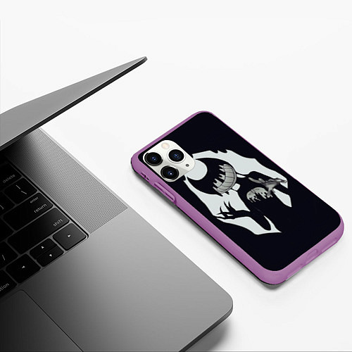 Чехол iPhone 11 Pro матовый Bendy And The Ink Machine / 3D-Фиолетовый – фото 3