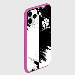 Чехол iPhone 11 Pro матовый ЧЁРНЫЙ КЛЕВЕР BLACK CLOVER, цвет: 3D-фиолетовый — фото 2
