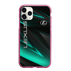 Чехол iPhone 11 Pro матовый Lexus, цвет: 3D-малиновый