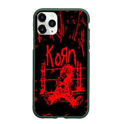 Чехол iPhone 11 Pro матовый Korn, цвет: 3D-темно-зеленый