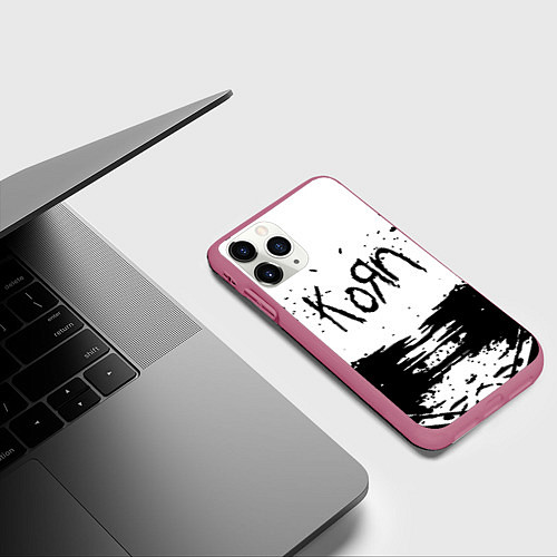 Чехол iPhone 11 Pro матовый Korn / 3D-Малиновый – фото 3