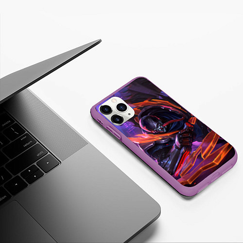 Чехол iPhone 11 Pro матовый Пайк League of legends / 3D-Фиолетовый – фото 3