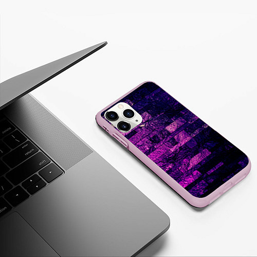 Чехол iPhone 11 Pro матовый Purple-Wall / 3D-Розовый – фото 3