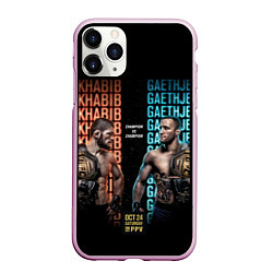 Чехол iPhone 11 Pro матовый KHABIB VS GAETHJE, цвет: 3D-розовый