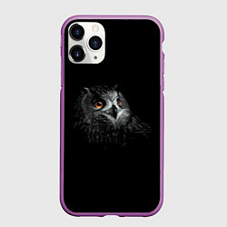 Чехол iPhone 11 Pro матовый Сова, цвет: 3D-фиолетовый