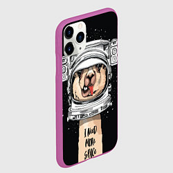 Чехол iPhone 11 Pro матовый Космическая Лама, цвет: 3D-фиолетовый — фото 2