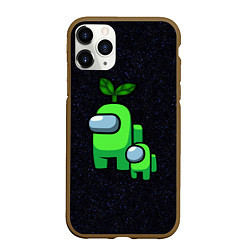 Чехол iPhone 11 Pro матовый Among us Lime kid lime, цвет: 3D-коричневый