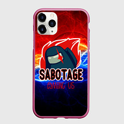 Чехол iPhone 11 Pro матовый Among us sabotage, цвет: 3D-малиновый