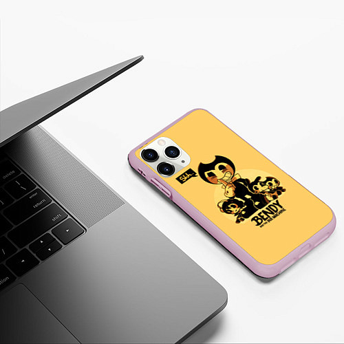 Чехол iPhone 11 Pro матовый Bendy And The Ink Machine / 3D-Розовый – фото 3