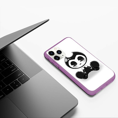 Чехол iPhone 11 Pro матовый Bendy And The Ink Machine / 3D-Фиолетовый – фото 3