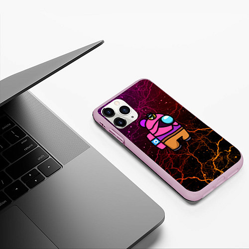 Чехол iPhone 11 Pro матовый Among Us x Brawl Stars / 3D-Розовый – фото 3