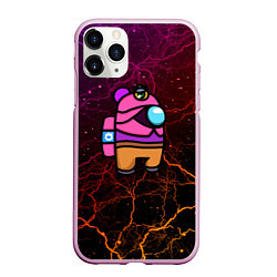 Чехол iPhone 11 Pro матовый Among Us x Brawl Stars, цвет: 3D-розовый