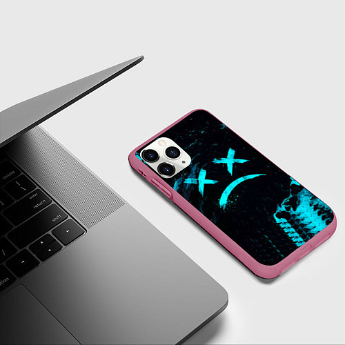 Чехол iPhone 11 Pro матовый Lil Peep / 3D-Малиновый – фото 3