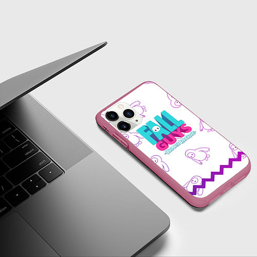 Чехол iPhone 11 Pro матовый Fall Guys / 3D-Малиновый – фото 3