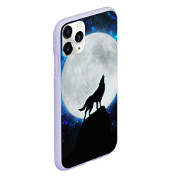 Чехол iPhone 11 Pro матовый Волк воющий на луну, цвет: 3D-светло-сиреневый — фото 2