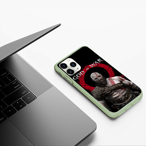 Чехол iPhone 11 Pro матовый God of War / 3D-Салатовый – фото 3