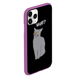 Чехол iPhone 11 Pro матовый What cat, цвет: 3D-фиолетовый — фото 2
