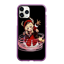 Чехол iPhone 11 Pro матовый Genshin Impact Klee, цвет: 3D-фиолетовый