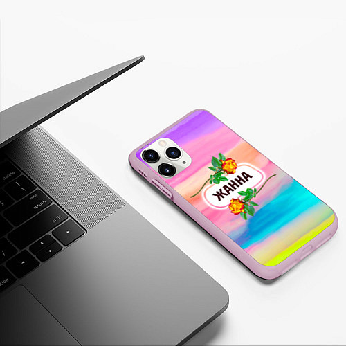 Чехол iPhone 11 Pro матовый Жанна / 3D-Розовый – фото 3