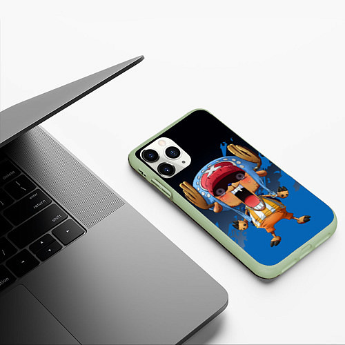 Чехол iPhone 11 Pro матовый One Piece Тони Чоппер / 3D-Салатовый – фото 3