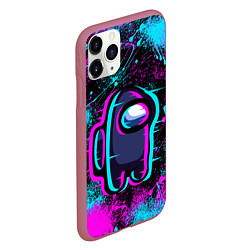 Чехол iPhone 11 Pro матовый NEON AMONG US, цвет: 3D-малиновый — фото 2