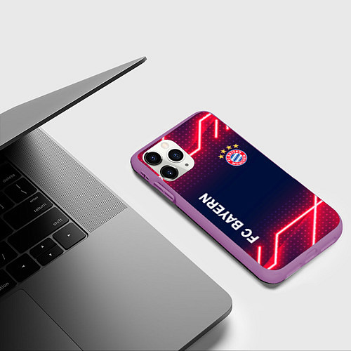 Чехол iPhone 11 Pro матовый БАВАРИЯ / 3D-Фиолетовый – фото 3