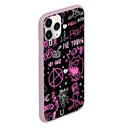 Чехол iPhone 11 Pro матовый LIL PEEP, цвет: 3D-розовый — фото 2