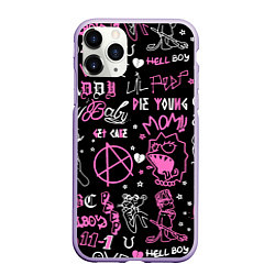 Чехол iPhone 11 Pro матовый LIL PEEP, цвет: 3D-светло-сиреневый