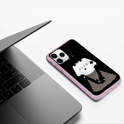 Чехол iPhone 11 Pro матовый Black girl aesthetic / 3D-Розовый – фото 3