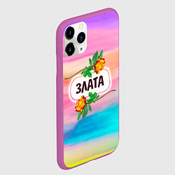 Чехол iPhone 11 Pro матовый Злата, цвет: 3D-фиолетовый — фото 2