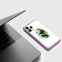 Чехол iPhone 11 Pro матовый Панда, цвет: 3D-фиолетовый — фото 2