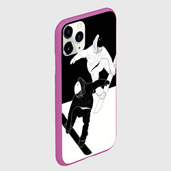Чехол iPhone 11 Pro матовый Сноубордисты, цвет: 3D-фиолетовый — фото 2