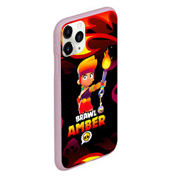 Чехол iPhone 11 Pro матовый BRAWL STARS AMBER, цвет: 3D-розовый — фото 2