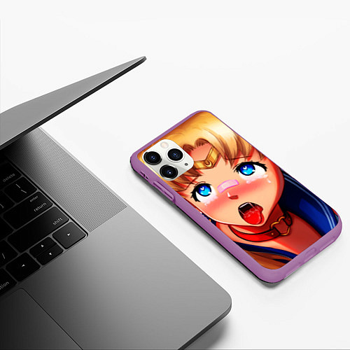 Чехол iPhone 11 Pro матовый SAILOR MOON AHEGAO / 3D-Фиолетовый – фото 3