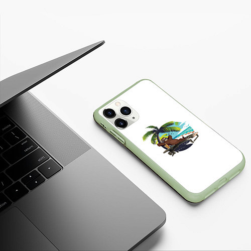 Чехол iPhone 11 Pro матовый Отпуск / 3D-Салатовый – фото 3
