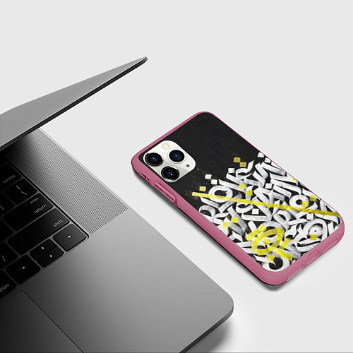 Чехол iPhone 11 Pro матовый GRAFFITY / 3D-Малиновый – фото 3
