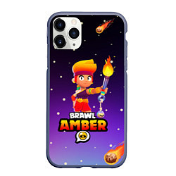 Чехол iPhone 11 Pro матовый BRAWL STARS AMBER, цвет: 3D-серый