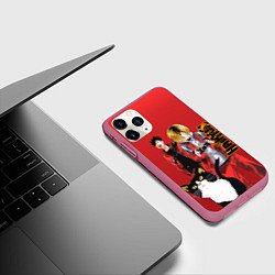 Чехол iPhone 11 Pro матовый Haikyu!!!, цвет: 3D-малиновый — фото 2