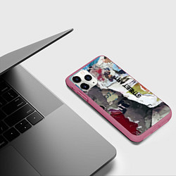 Чехол iPhone 11 Pro матовый Street art, цвет: 3D-малиновый — фото 2
