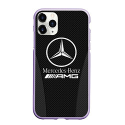 Чехол iPhone 11 Pro матовый MERCEDES-BENZ, цвет: 3D-светло-сиреневый