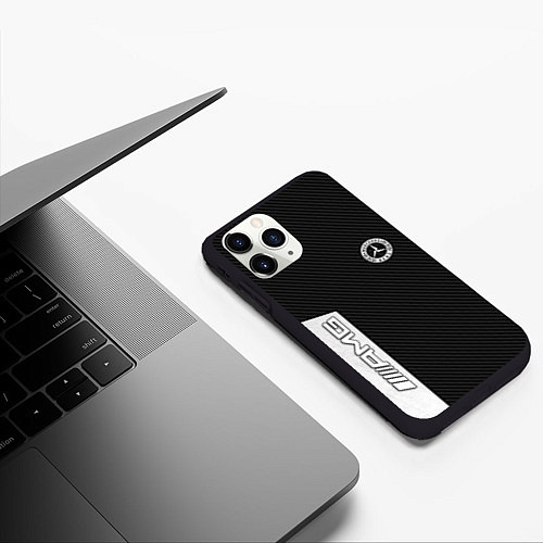 Чехол iPhone 11 Pro матовый MERCEDES / 3D-Черный – фото 3