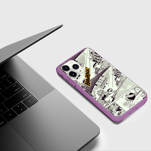 Чехол iPhone 11 Pro матовый Haikyu / 3D-Фиолетовый – фото 3