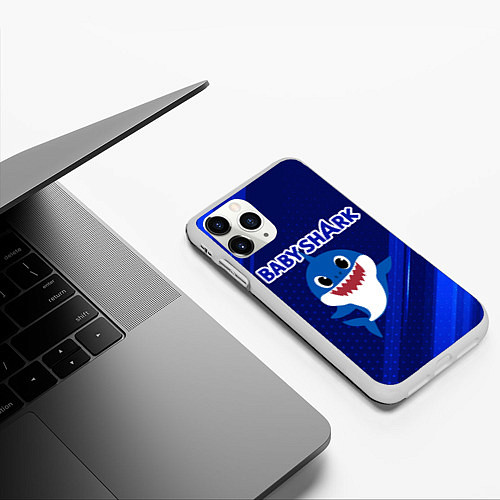 Чехол iPhone 11 Pro матовый BABY SHARK БЭБИ ШАРК / 3D-Белый – фото 3