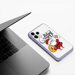 Чехол iPhone 11 Pro матовый С Новым годом!, цвет: 3D-светло-сиреневый — фото 2