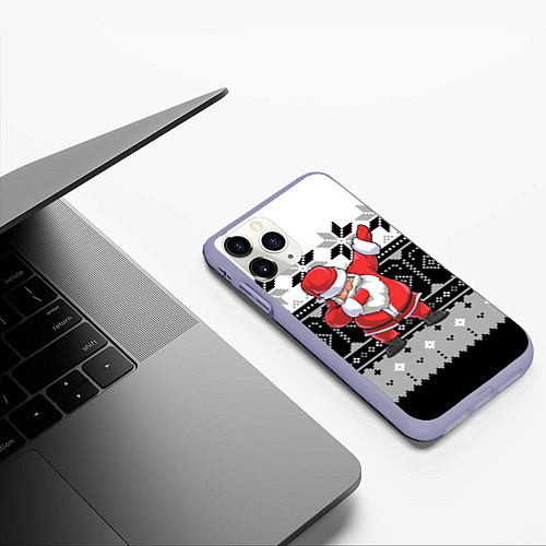 Чехол iPhone 11 Pro матовый Свитер Santa DAB / 3D-Светло-сиреневый – фото 3