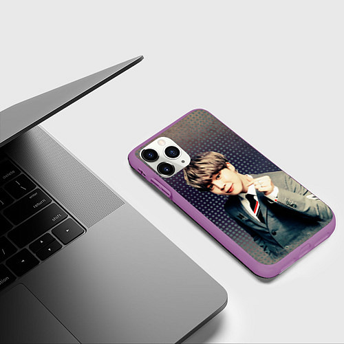 Чехол iPhone 11 Pro матовый BTS Jimin / 3D-Фиолетовый – фото 3