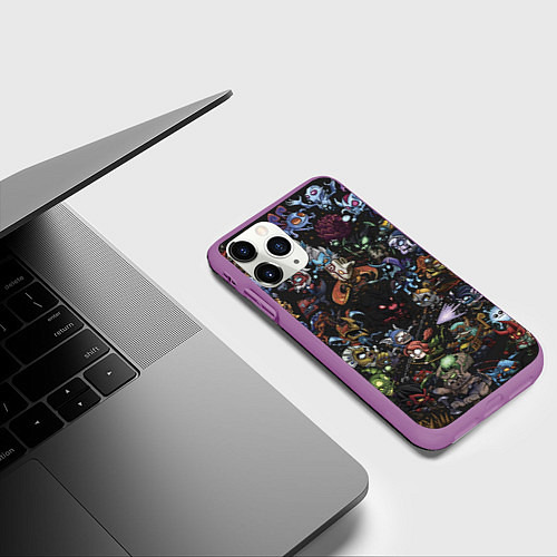 Чехол iPhone 11 Pro матовый Heros Dota 2 / 3D-Фиолетовый – фото 3