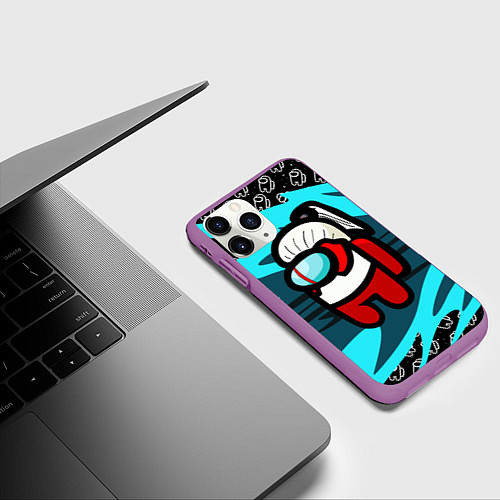 Чехол iPhone 11 Pro матовый Ведьмак среди нас / 3D-Фиолетовый – фото 3