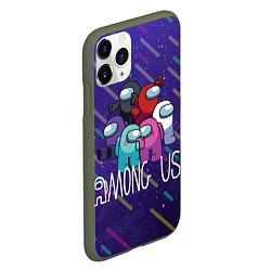 Чехол iPhone 11 Pro матовый Among Us, цвет: 3D-темно-зеленый — фото 2